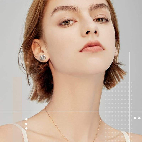 Magnetic stud earring styled