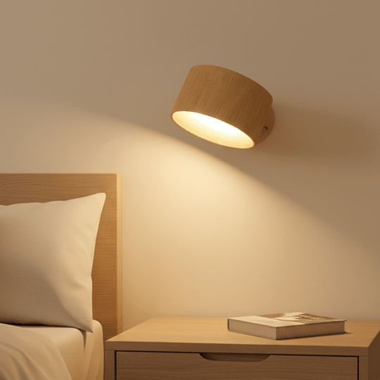 Minimalist Round Rechargeable LED Wall Lamp for Bedside and Hallway