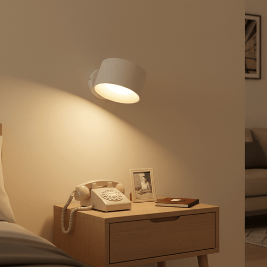 Minimalist Round Rechargeable LED Wall Lamp for Bedside and Hallway