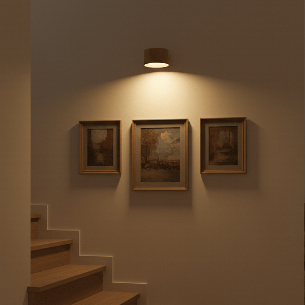Minimalist Round Rechargeable LED Wall Lamp for Bedside and Hallway