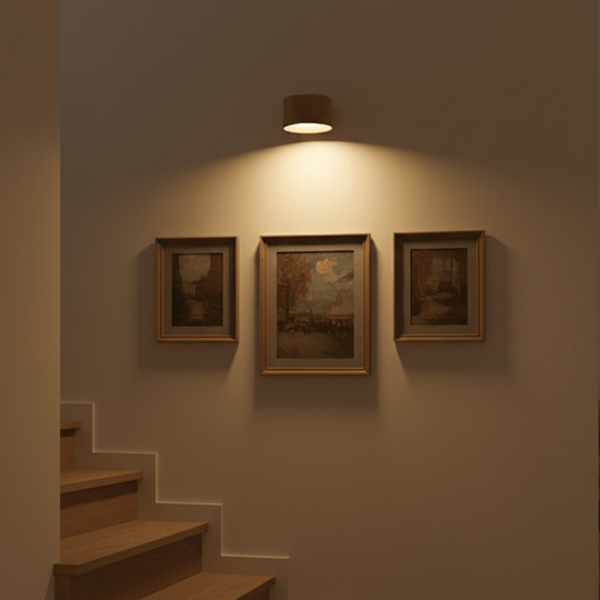 Minimalist Round Rechargeable LED Wall Lamp for Bedside and Hallway