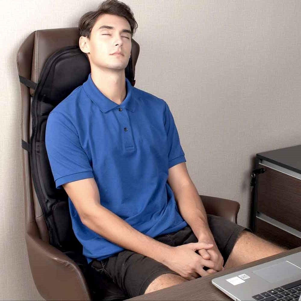 Soothing Heated Massage Chair Pad for Back and Neck Relief