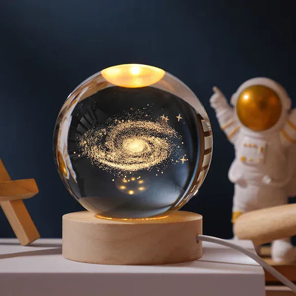 Solar System Crystal Ball Night Light for Bedside Ambient Decor