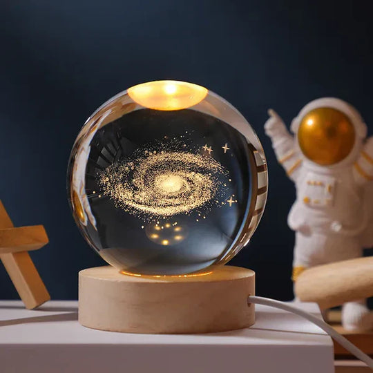 Solar System Crystal Ball Night Light for Bedside Ambient Decor