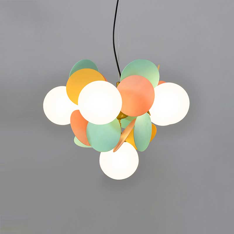 Colorful branch chandelier detail