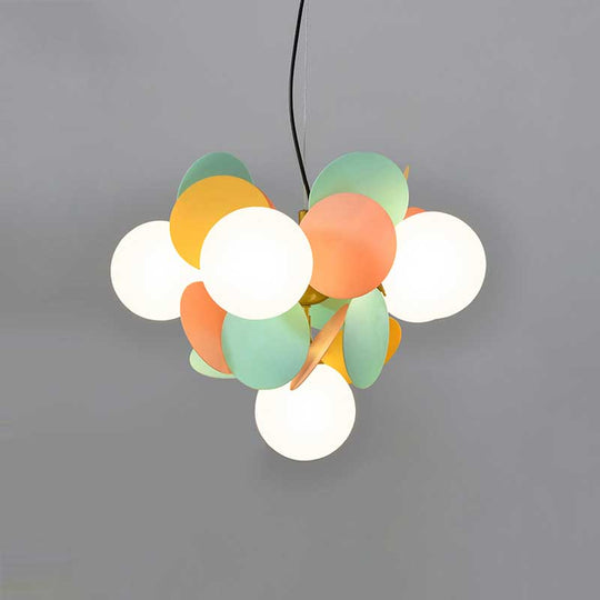 Colorful branch chandelier detail