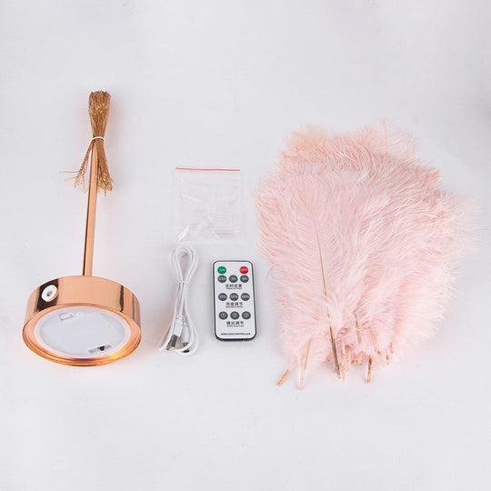 Romantic Feather Table Lamp for Elegant Bedroom and Vanity Mood Lighting