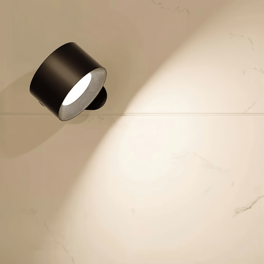 Minimalist Round Rechargeable LED Wall Lamp for Bedside and Hallway