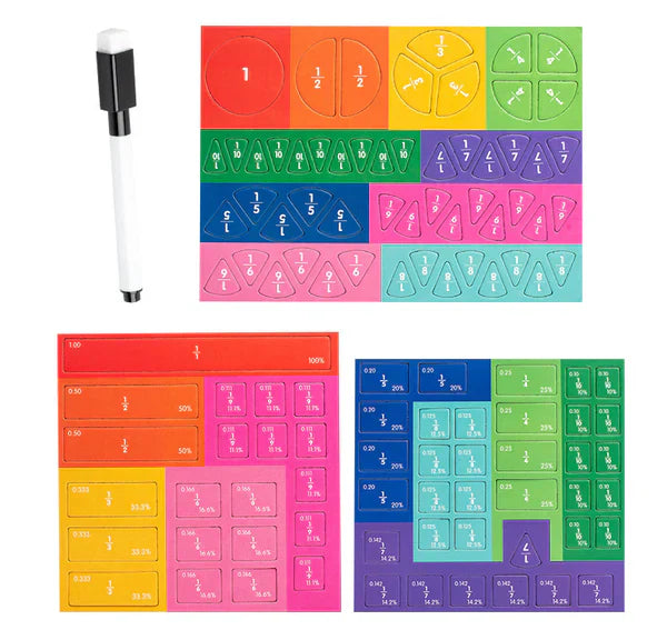 Magnetic Fraction Learning Board for Montessori Math Practice