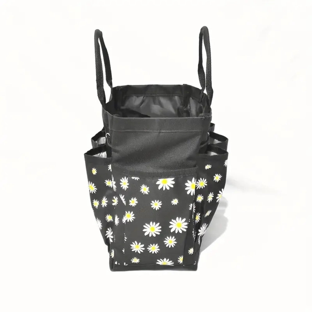 Floral Oxford Garden Tool Organizer Bag for Patio and Yard Work