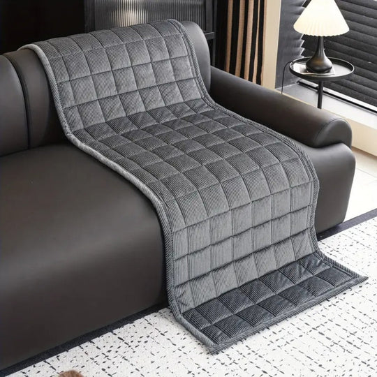 Quilted Plush Sofa Cover with Non-Slip Backing for Living Room Furniture