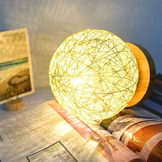 Rattan sphere lamp ambient glow