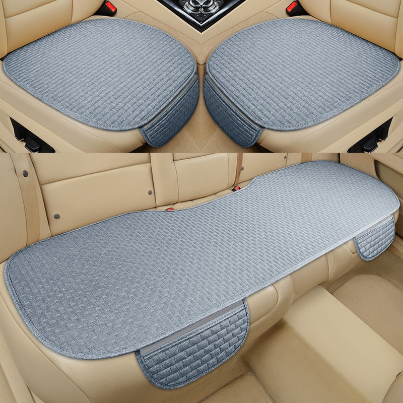 Universal Anti Slip Linen Car Seat Cushion Cover Mat for Front and Rear Seats