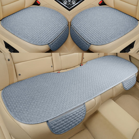 Universal Anti Slip Linen Car Seat Cushion Cover Mat for Front and Rear Seats