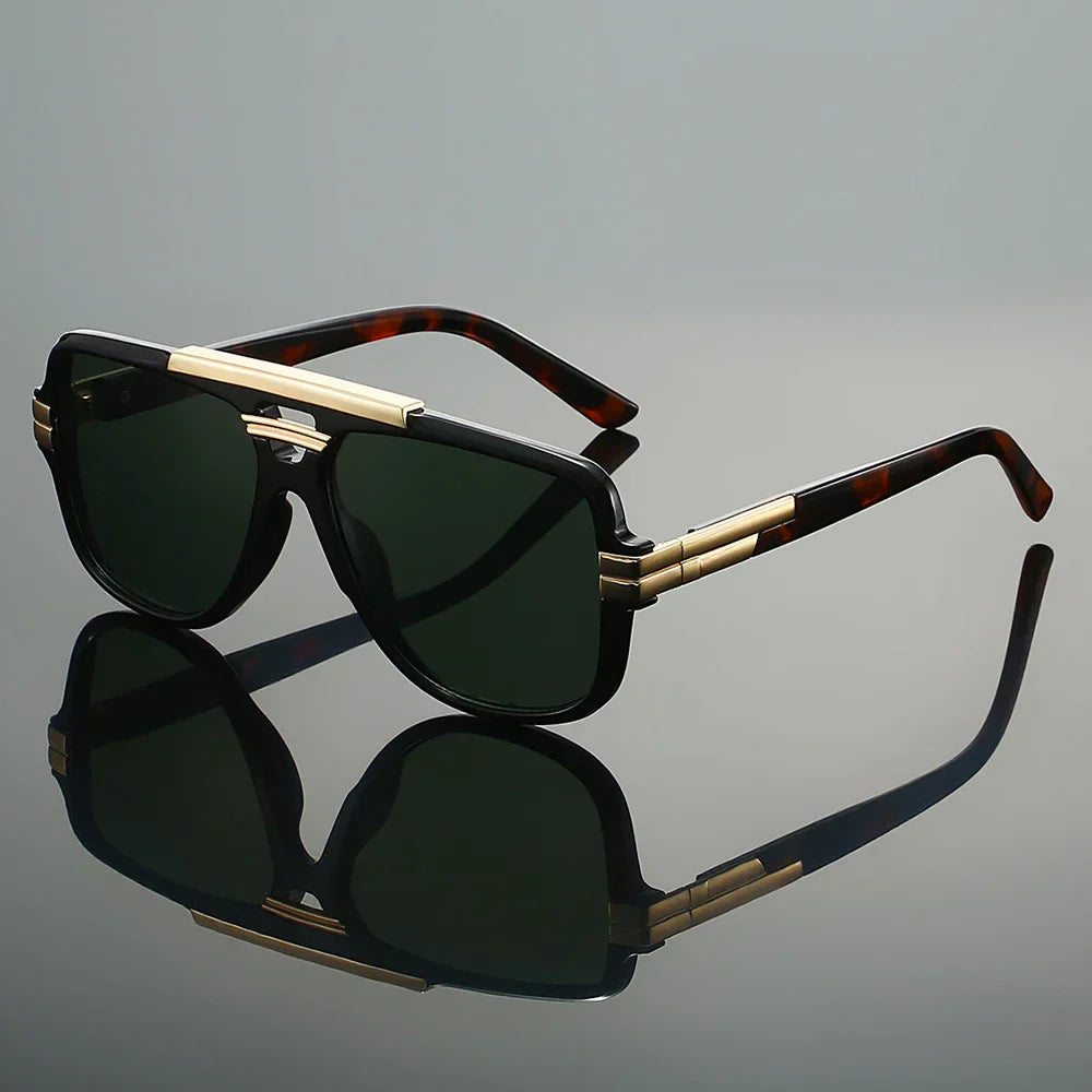 Oversized Double-Bridge Pilot Sunglasses for Everyday UV Protection