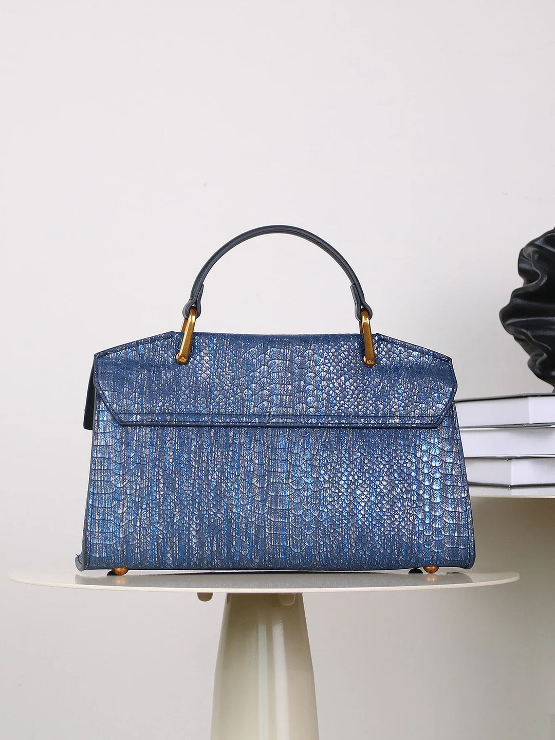 Luxe Snake-Print Leather Shoulder Bag for Work and Everyday Style