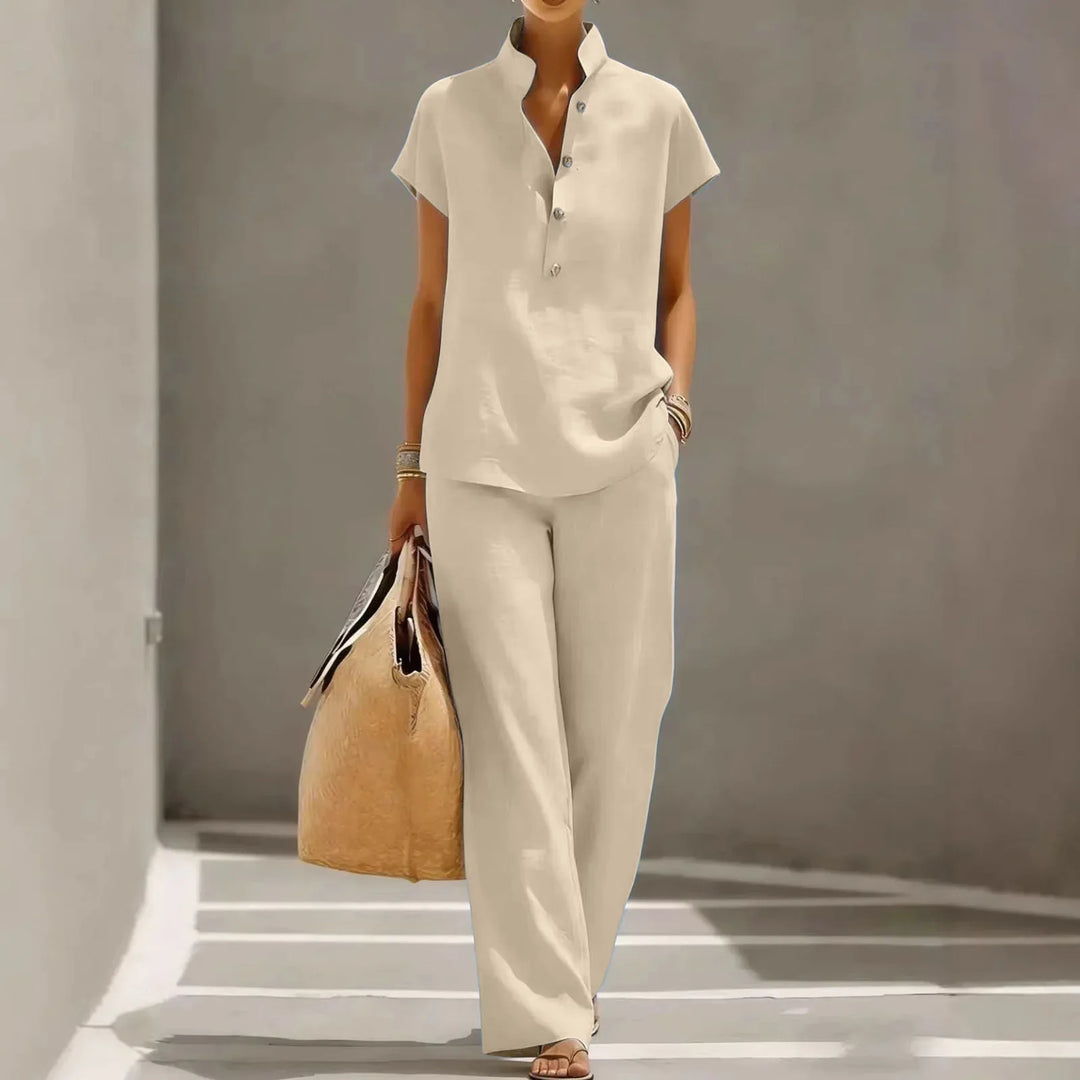 Breathable Linen Two Piece Set for Summer Days