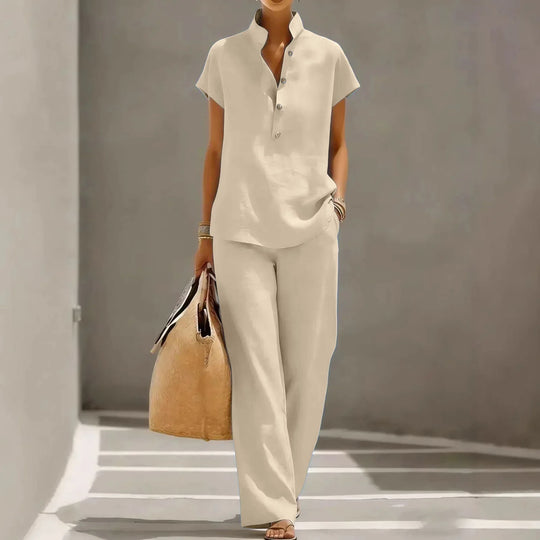 Breathable Linen Two Piece Set for Summer Days