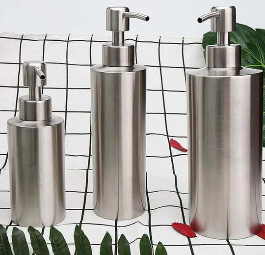 Soap dispensers on wire grid