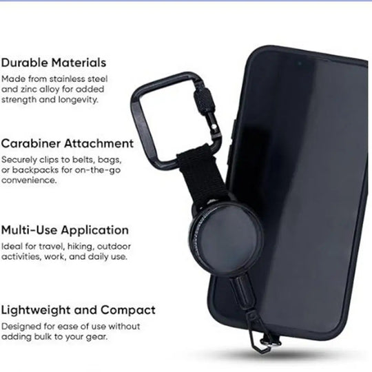 Retractable Anti-Theft Phone Security Tether Holder for Travel and Commuting