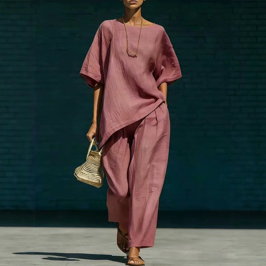 Relaxed Linen Two Piece Set for Summer