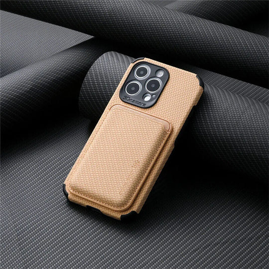 Slim MagSafe Leather Wallet Phone Case with Card Holder for iPhone
