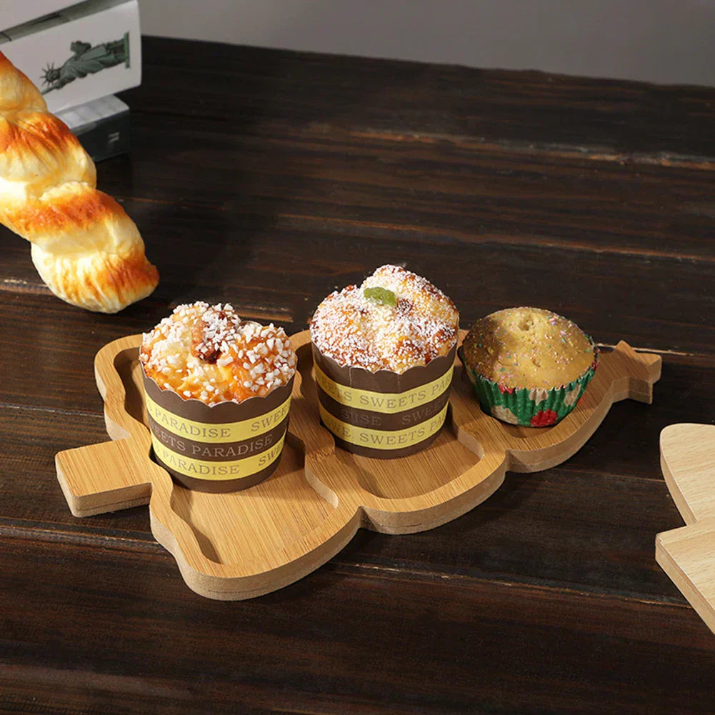 Wooden Christmas Tree Serving Board for Festive Snacks and Appetizers