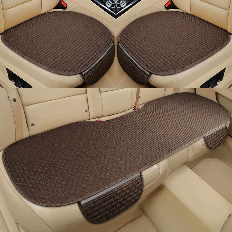 Universal Anti Slip Linen Car Seat Cushion Cover Mat for Front and Rear Seats