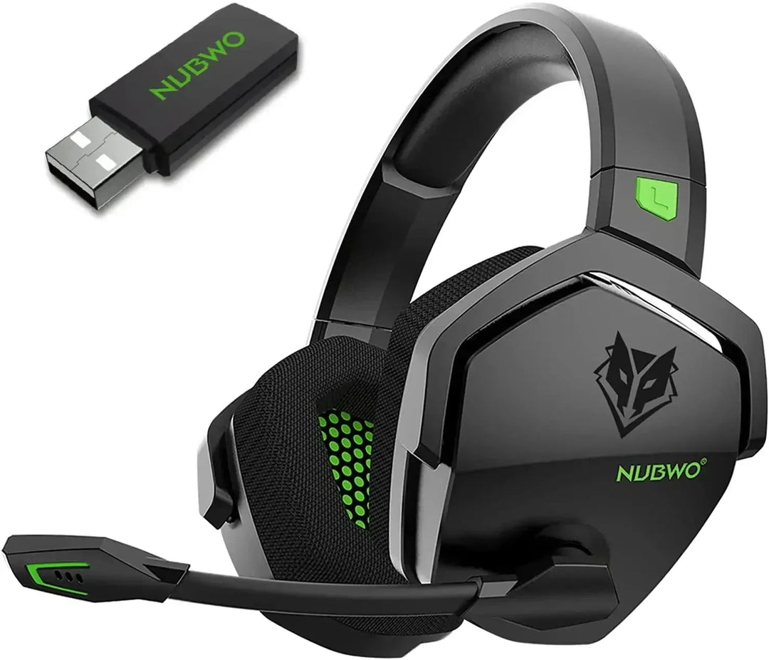Green accent wireless gaming headset