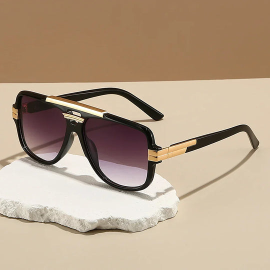 Oversized Double-Bridge Pilot Sunglasses for Everyday UV Protection