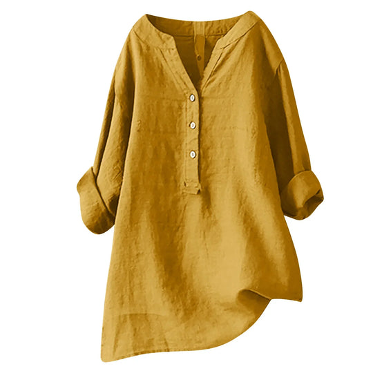 Relaxed Cotton Linen Shirt for Casual Summer Days