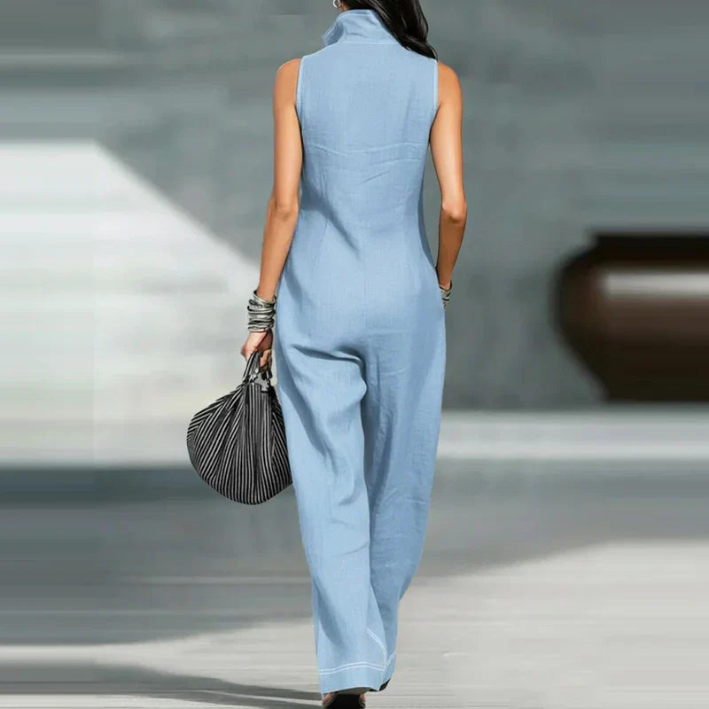 Sleeveless Wide Leg Utility Jumpsuit for Everyday Wear