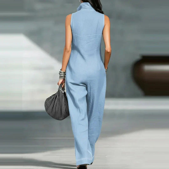 Sleeveless Wide Leg Utility Jumpsuit for Everyday Wear
