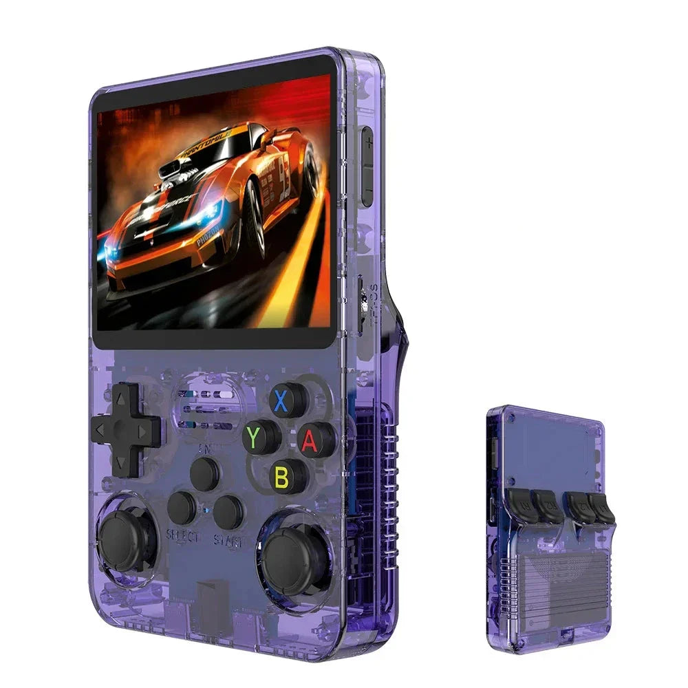 Retro Translucent Handheld Game Console with 3.5-Inch IPS Screen for On-the-Go Gaming