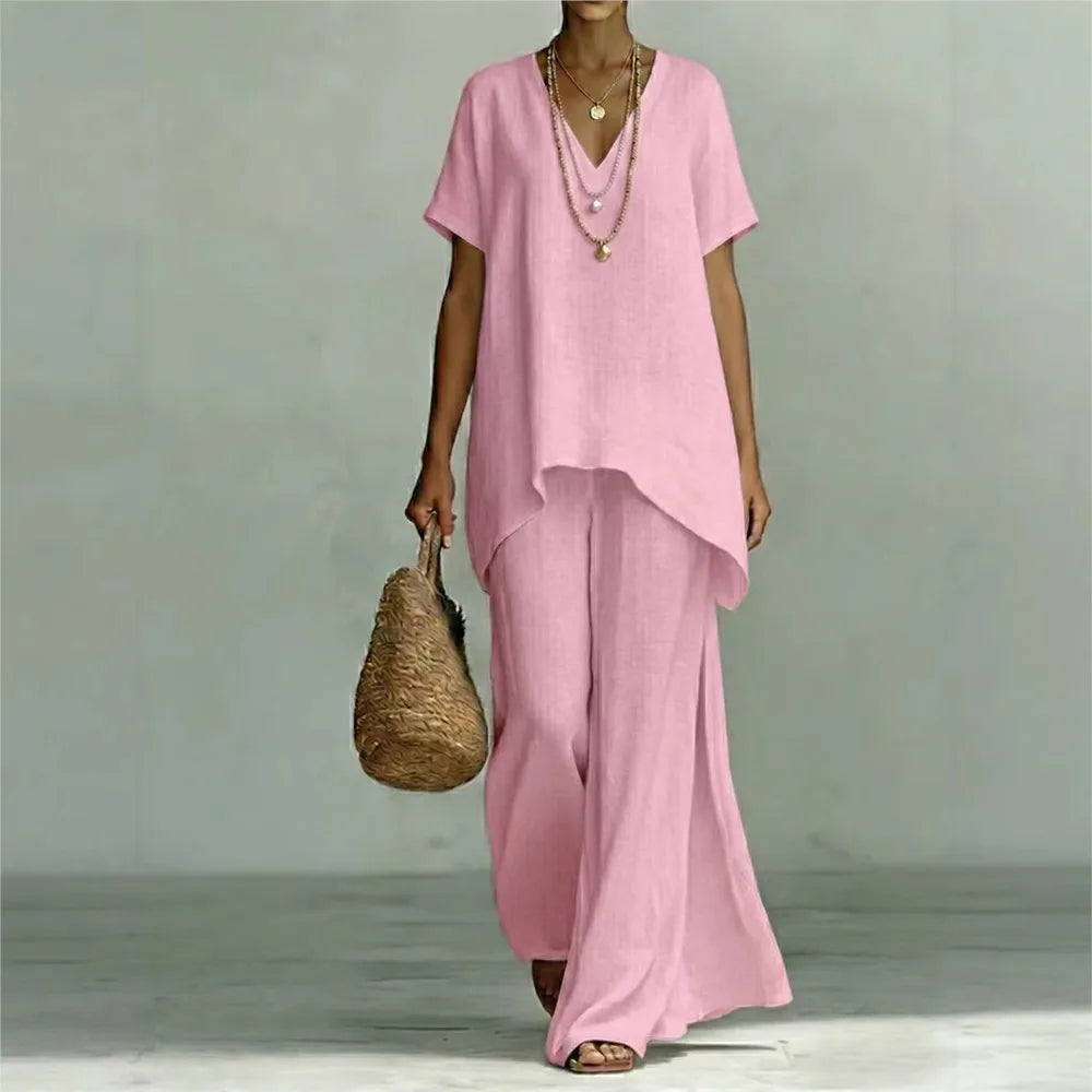 Relaxed Linen Two-Piece Set for Summer Days