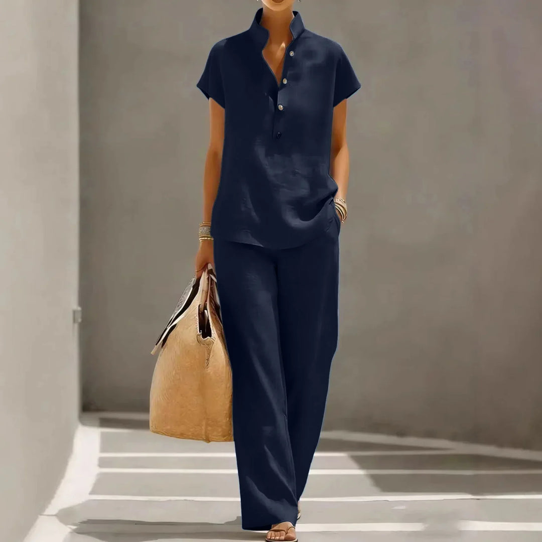 Breathable Linen Two Piece Set for Summer Days