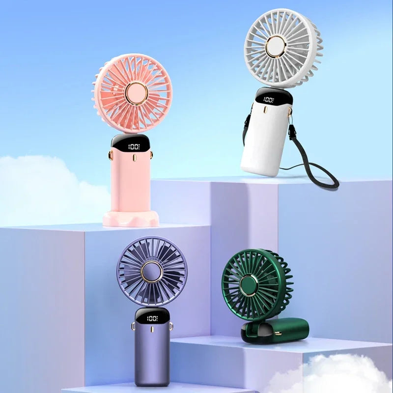 Portable Handheld Mini Fan with Rechargeable Battery for Travel and Outdoor