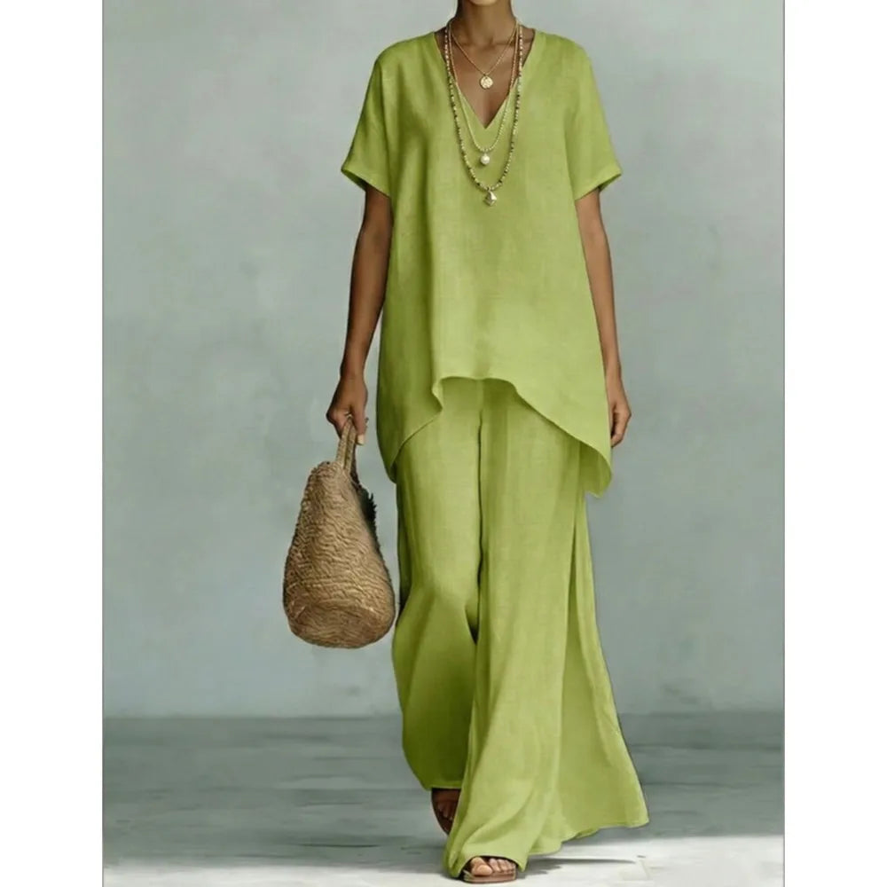 Relaxed Linen Two-Piece Set for Summer Days