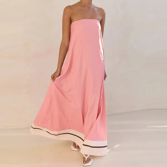 Strapless Printed Maxi Dress for Summer Parties