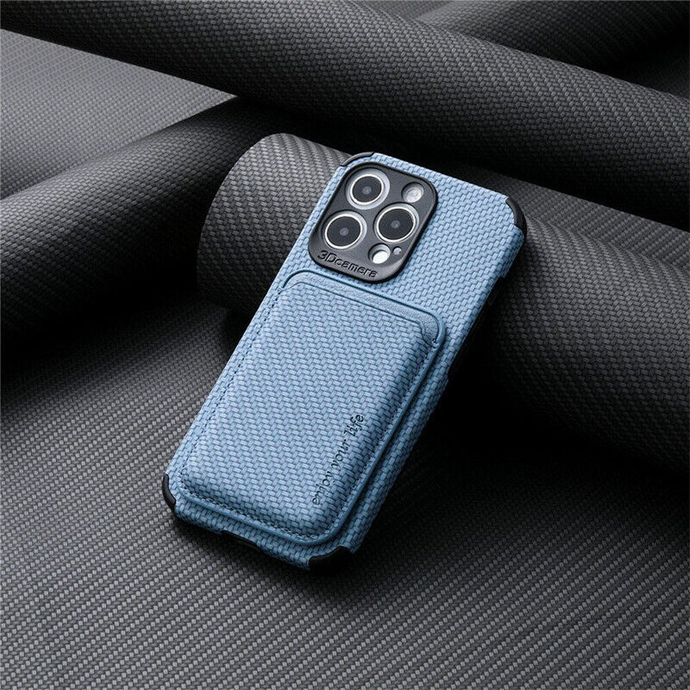 Slim MagSafe Leather Wallet Phone Case with Card Holder for iPhone