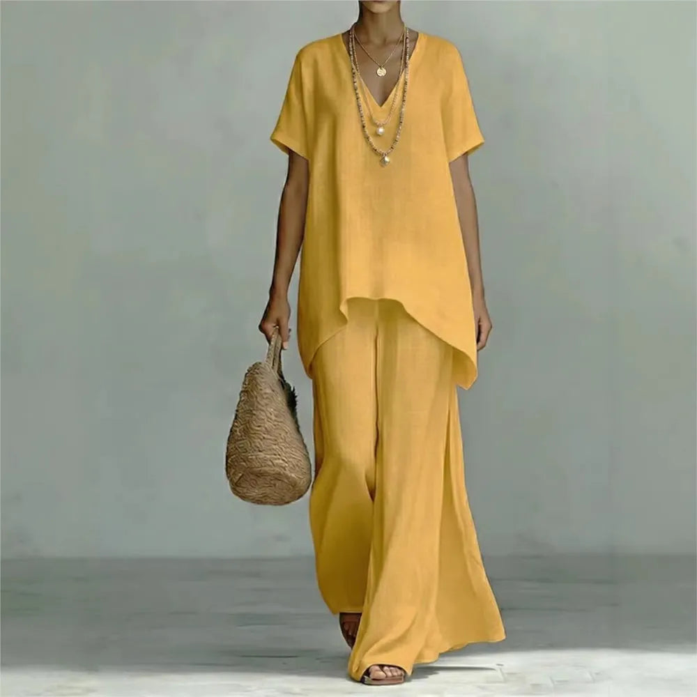 Relaxed Linen Two-Piece Set for Summer Days
