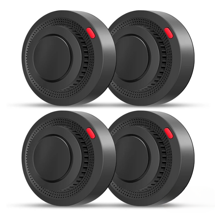 Smart WiFi smoke detector Black 4PCS