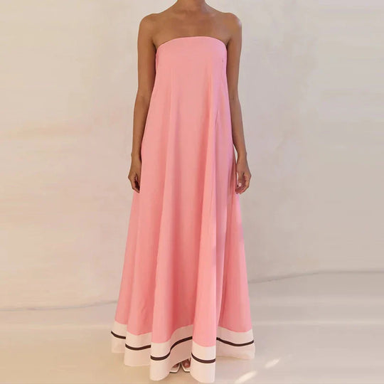 Strapless Printed Maxi Dress for Summer Parties