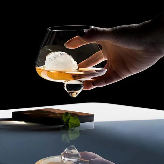 Tilted Crystal Whiskey and Wine Glass Cocktail Drinking Cup