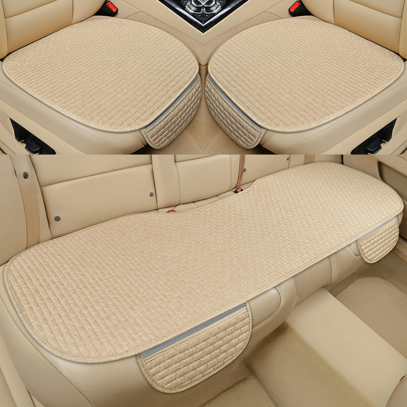 Universal Anti Slip Linen Car Seat Cushion Cover Mat for Front and Rear Seats