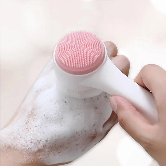 Dual Sided Silicone Facial Cleansing Brush for Deep Pore Skincare
