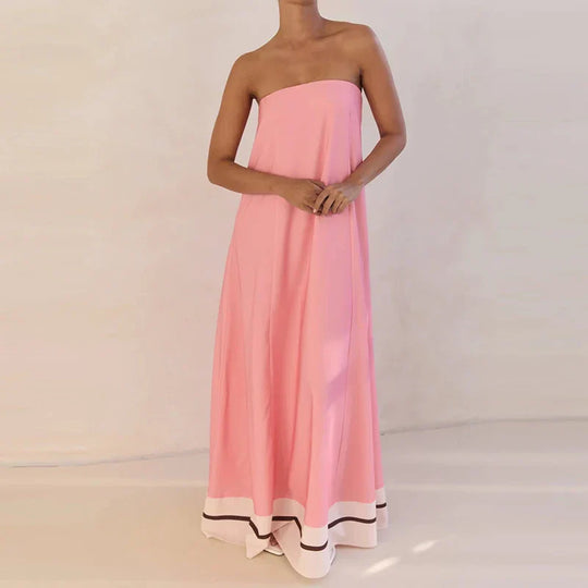 Strapless Printed Maxi Dress for Summer Parties