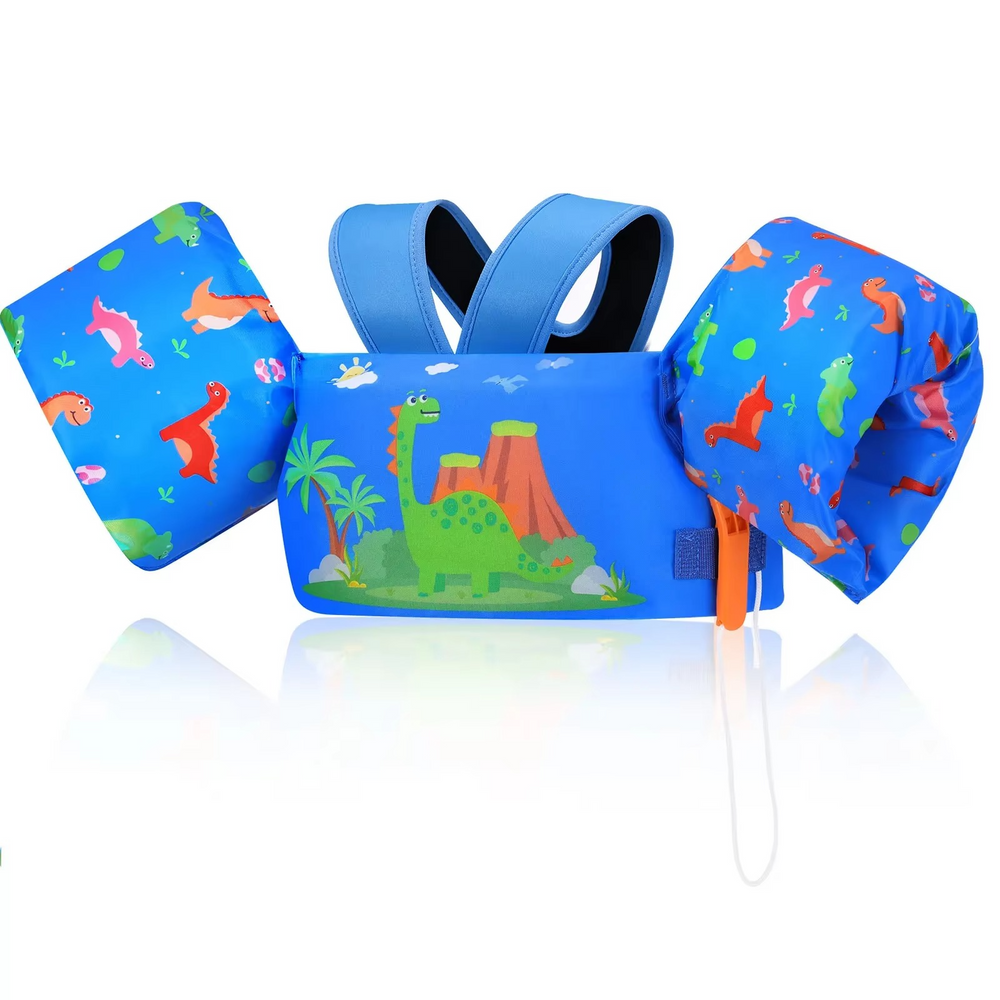 Blue dinosaur kids swim vest