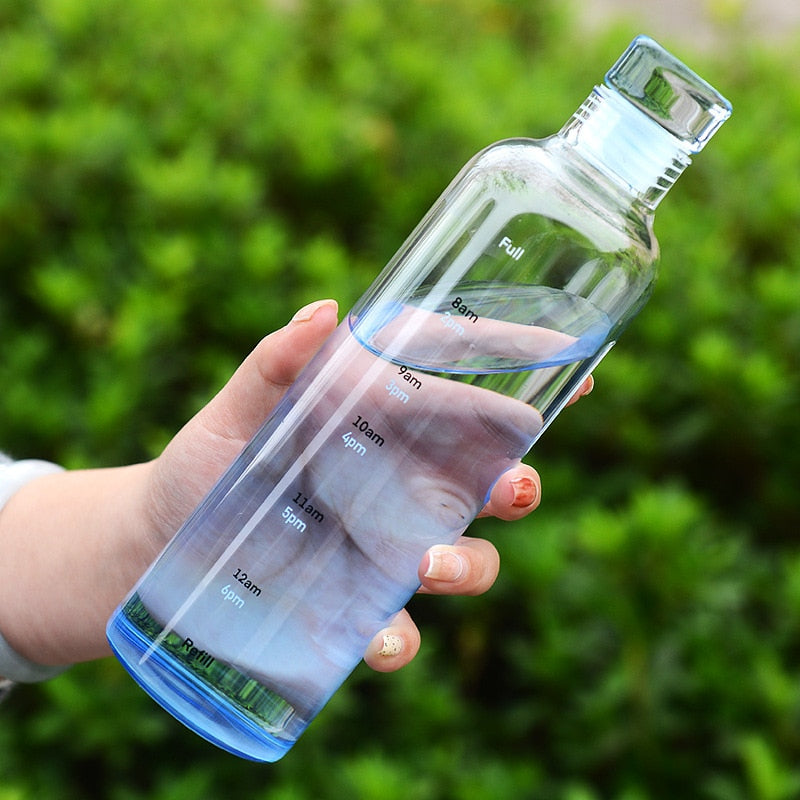 Time Scale Heat-Resistant Glass Water Bottle for Daily Hydration