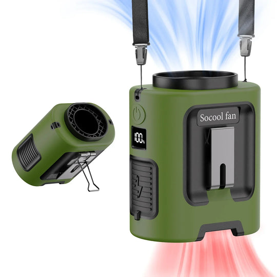 Green portable waist fan